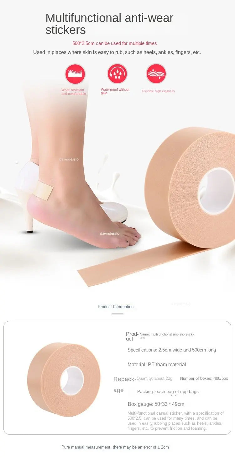 1 Roll Multi-functional Self-Adhesive Elastic Bandage Tape – Waterproof Heel & Foot Pad